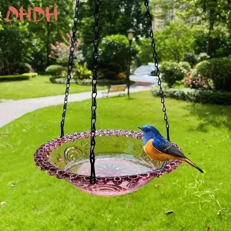 New Bird Flower Shaped Hanging Bird Birdbath For Garden/Yard
