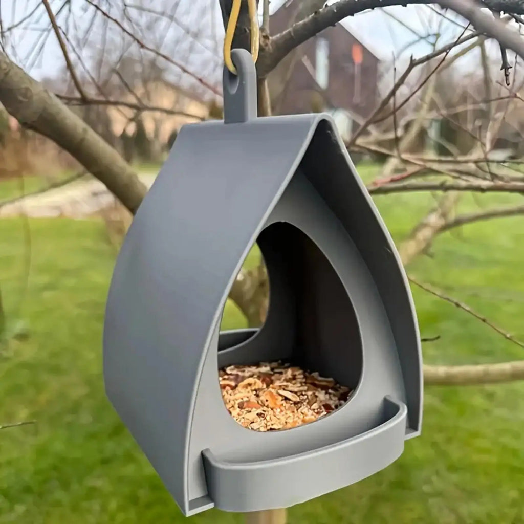 House Bird Feeder Open Design Decorative Hanger Hut Shape Hangable