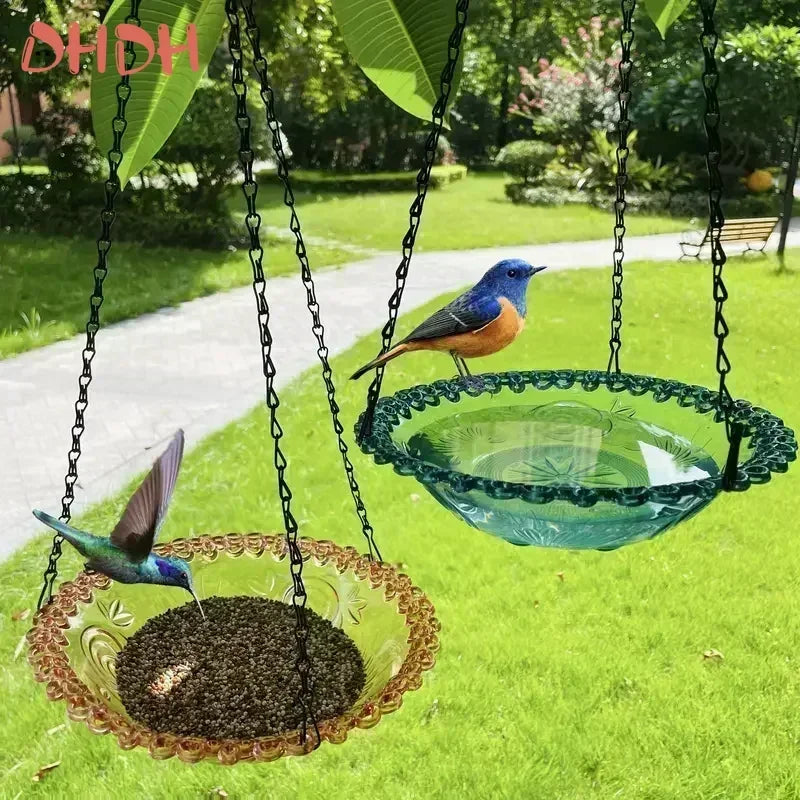 New Bird Flower Shaped Hanging Bird Birdbath For Garden/Yard