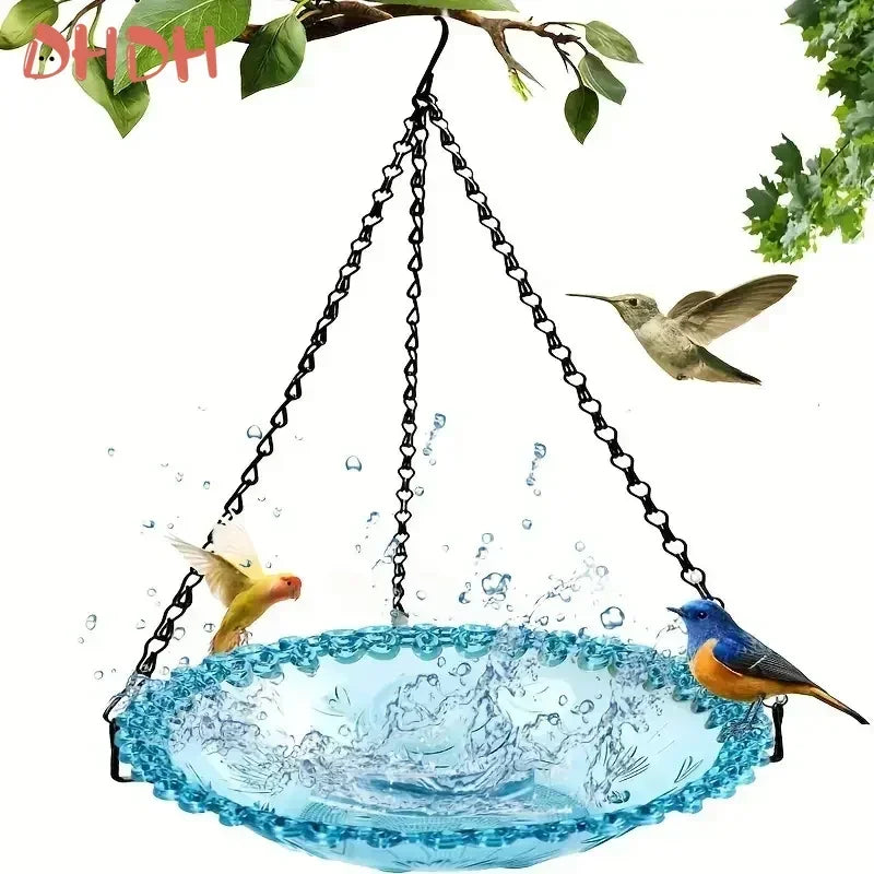 New Bird Flower Shaped Hanging Bird Birdbath For Garden/Yard