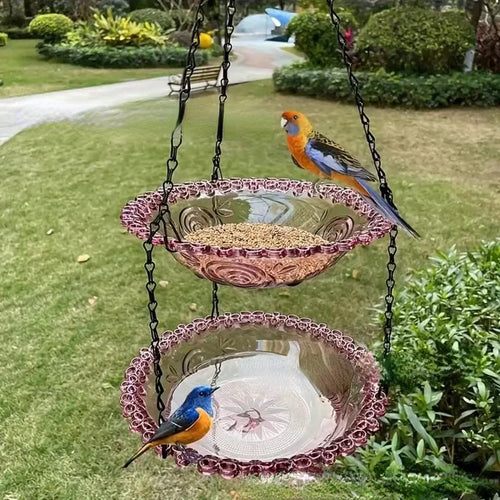 New Bird Flower Shaped Hanging Bird Birdbath For Garden/Yard