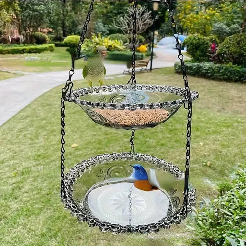 New Bird Flower Shaped Hanging Bird Birdbath For Garden/Yard