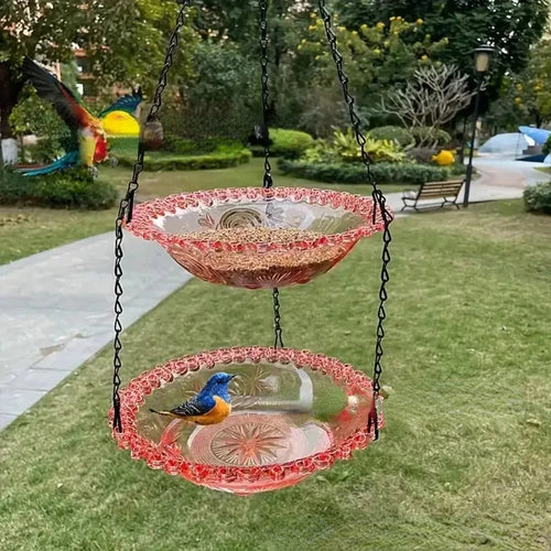 New Bird Flower Shaped Hanging Bird Birdbath For Garden/Yard