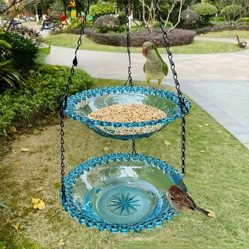 New Bird Flower Shaped Hanging Bird Birdbath For Garden/Yard