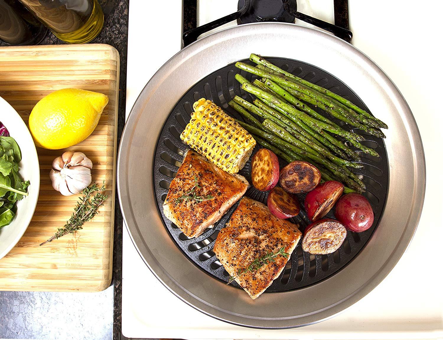 Go Go Smokeless Non-Stick Barbecue Grill Plate For Indoors And Outdoors