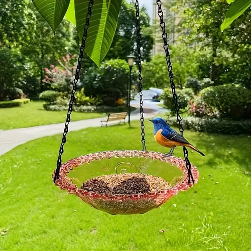 New Bird Flower Shaped Hanging Bird Birdbath For Garden/Yard