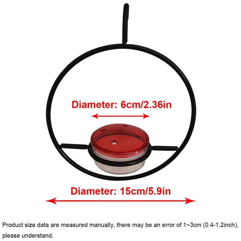 Metal Simple Hummingbird Water Feeder Hanging Round Mini Bird Feeder