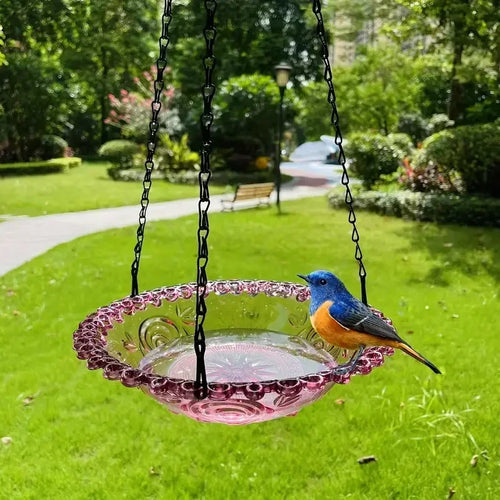 New Bird Flower Shaped Hanging Bird Birdbath For Garden/Yard