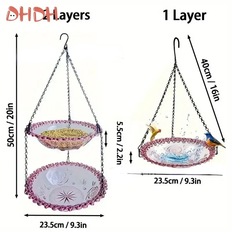 New Bird Flower Shaped Hanging Bird Birdbath For Garden/Yard