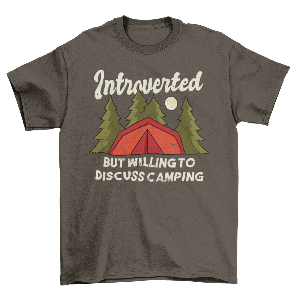 Introverted Camping Quote T-shirt