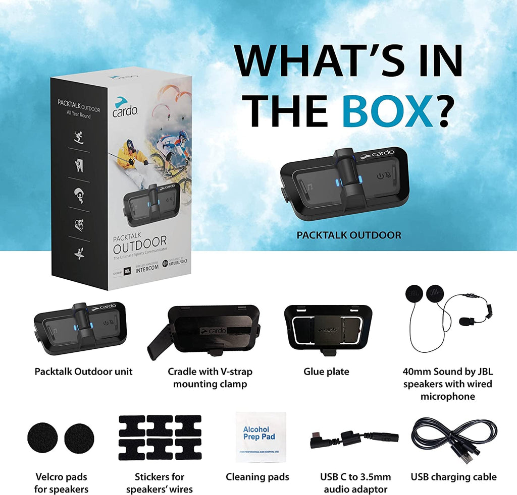 Cardo Packtalk Outdoor Helmet Intercom System IP67 Waterproof