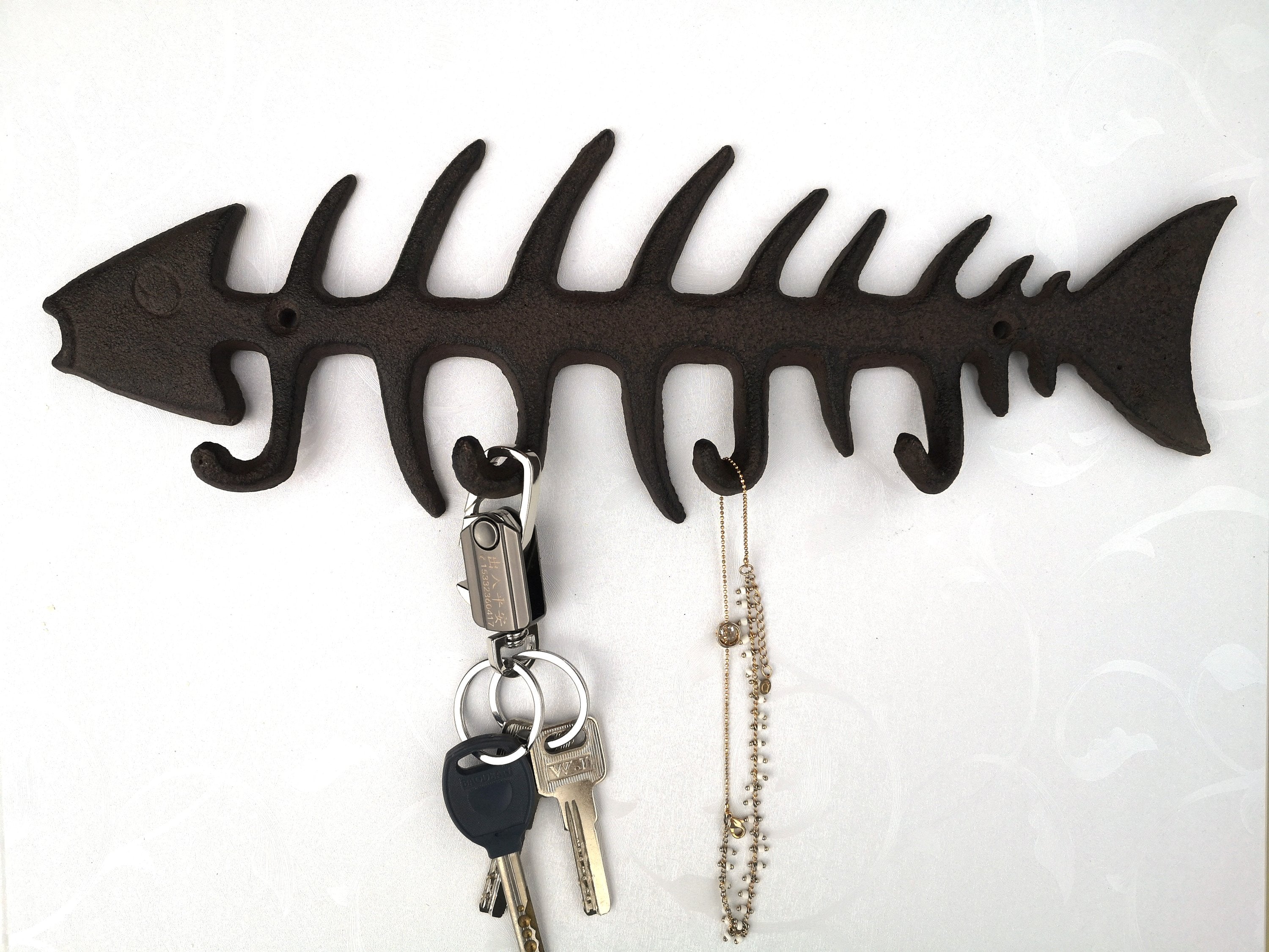 Fish Bones Wall Hooks, 13"